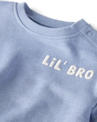 Baby Organic Cotton Lil' Bro Bubble Bodysuit