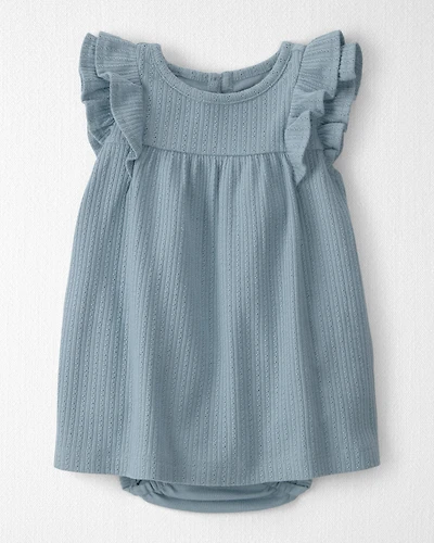 Baby Girl Pointelle Bodysuit Dress Made with Organic Cotton