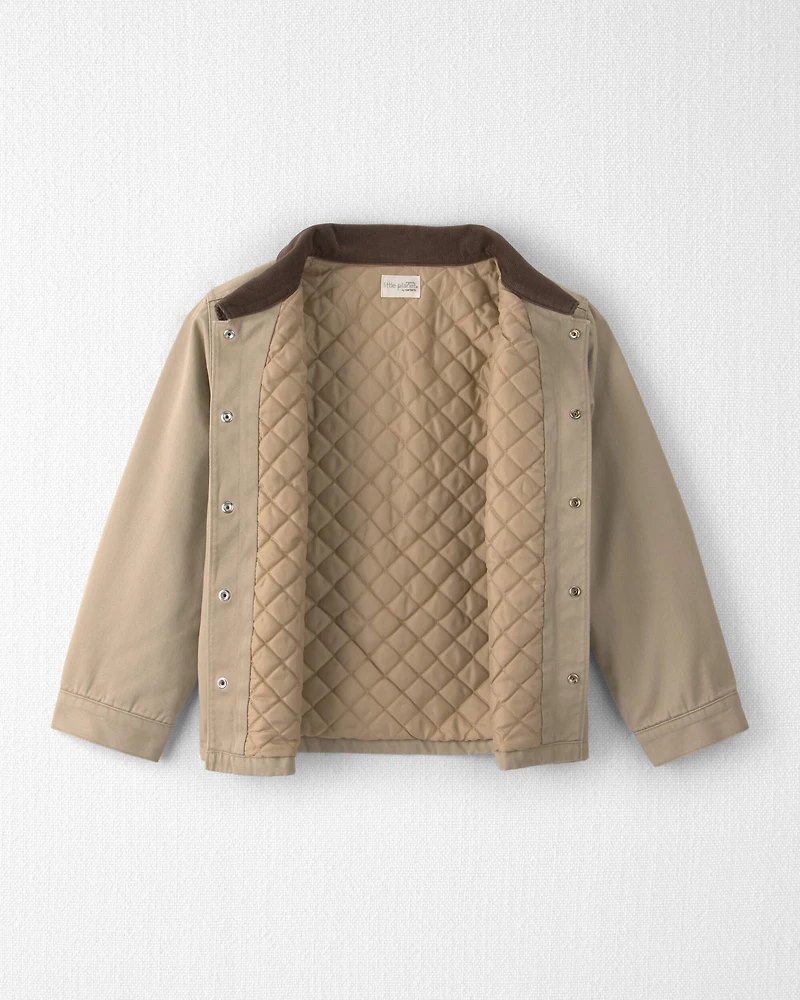 Kids Organic Cotton Twill Barn Jacket - Khaki