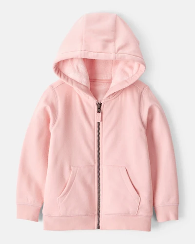 Toddler Girl Long-Sleeve Hooded Zip-Up Jacket - Pink