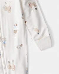 Baby Dog Print PurelySoft Snug Fit Sleeper - Cream