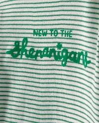 Baby St. Patrick's Day 2-Piece Striped Long-Sleeve Bodysuit & Pant Set - Green/White