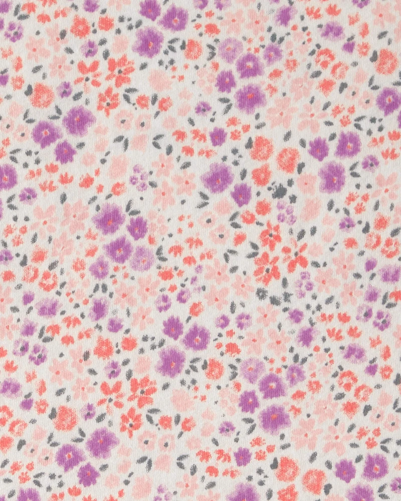 Girls Floral Short-Sleeve Dress - Pink