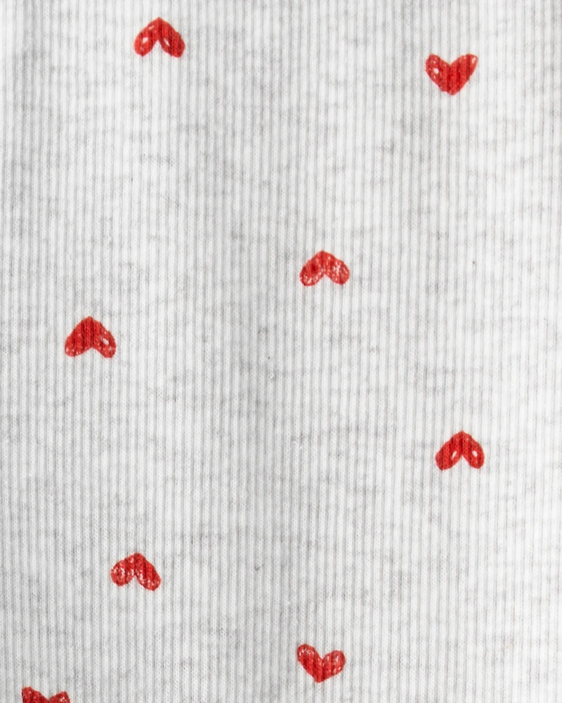 Baby Girl Long-Sleeve Tee & Heart Pant Set - Red