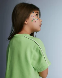 Toddler Girl Henley T-Shirt Dress - Lime Green