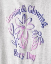 Girls Growing & Glowing Long-Sleeve Graphic Tee - Grey