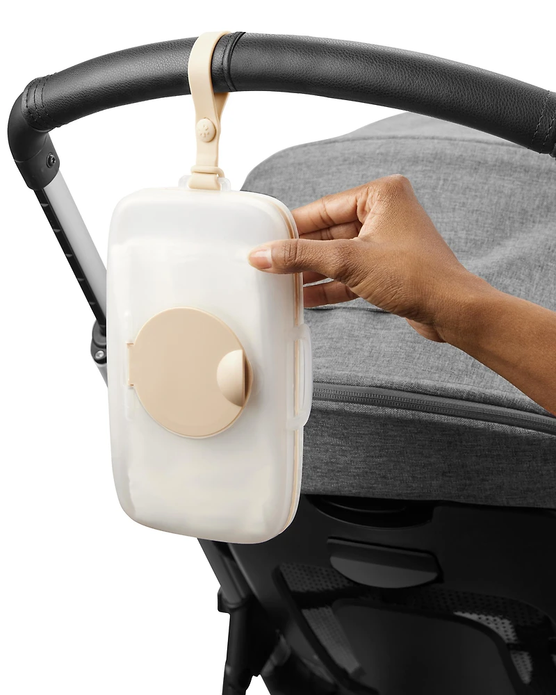 Grab & Go Snug Seal Wipes Case - White/Beige