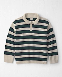 Boys Organic Cotton Sweater Knit Polo Stripes