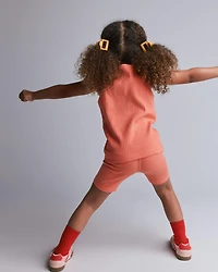 Toddler Girl Ribbed Playtime Tank - Coral