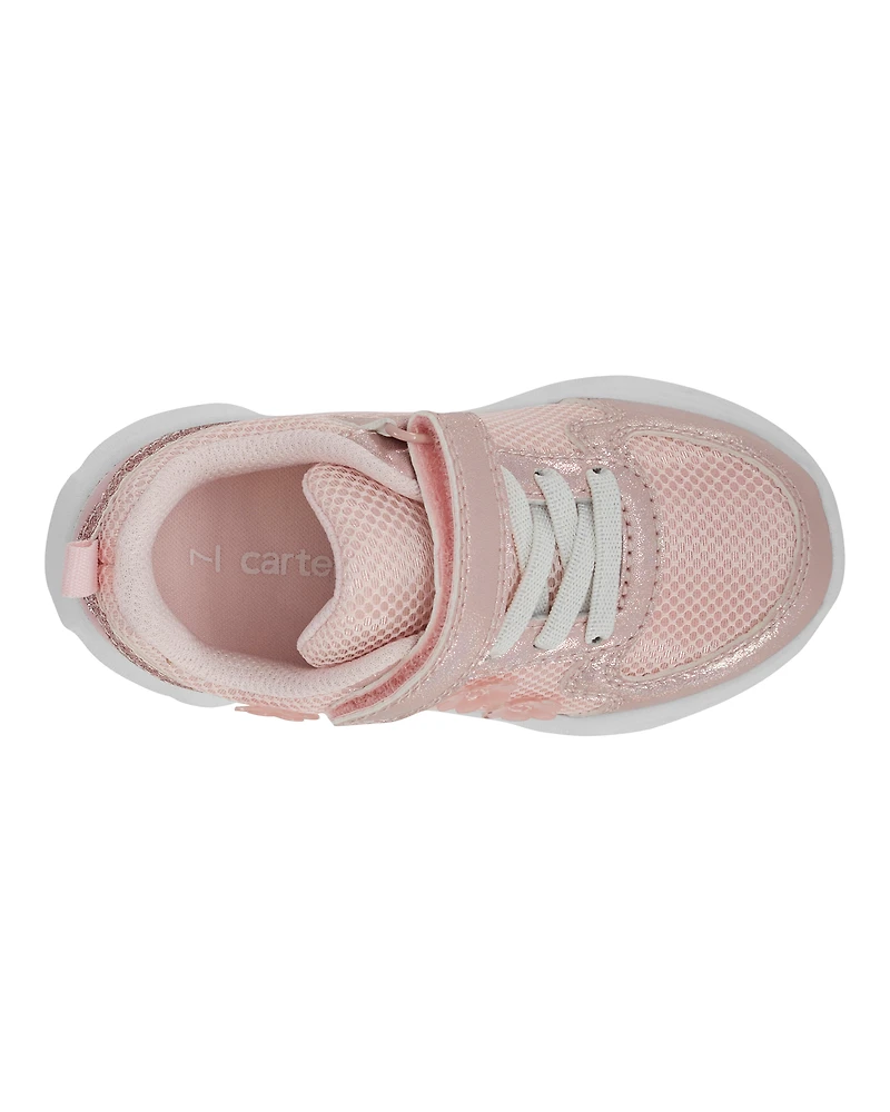 Toddler Glitter Light Up Sneakers - Pink