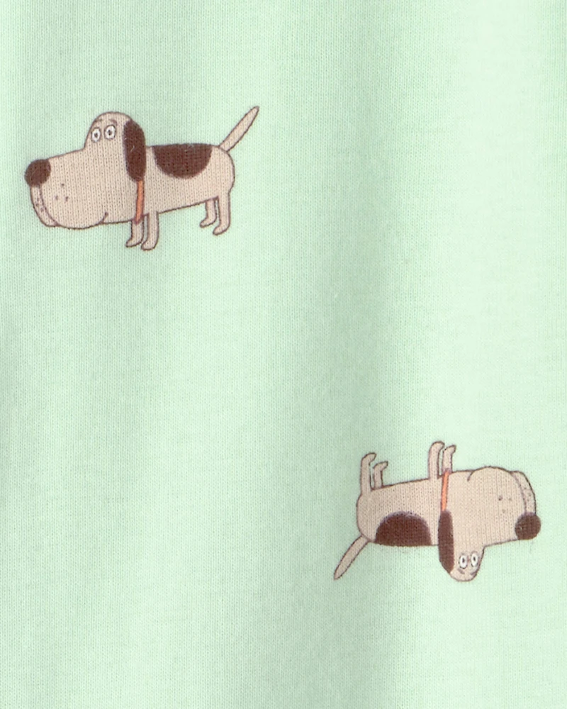 Toddler Dog 100% Cotton Snug Fit 1-Piece pyjama - Green