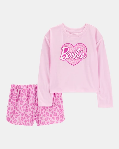 Kid Barbie Loose-Fit 2-Piece Pyjamas - Pink