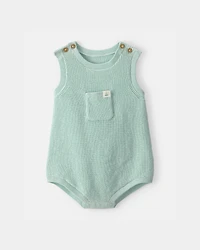 Baby Crochet Bubble Romper - Green
