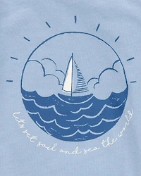 Baby Boy 3-Piece Sailboat Outfit Set - Blue