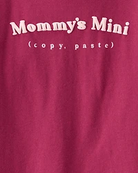 Toddler Girl Mommy's Mini Long-Sleeve Graphic Tee - Burgundy