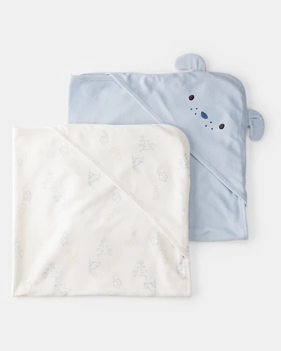 Baby Boy 2-Pack Hooded Towels