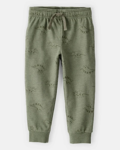 Toddler Boy Dinosaur French Terry Jogger - Green