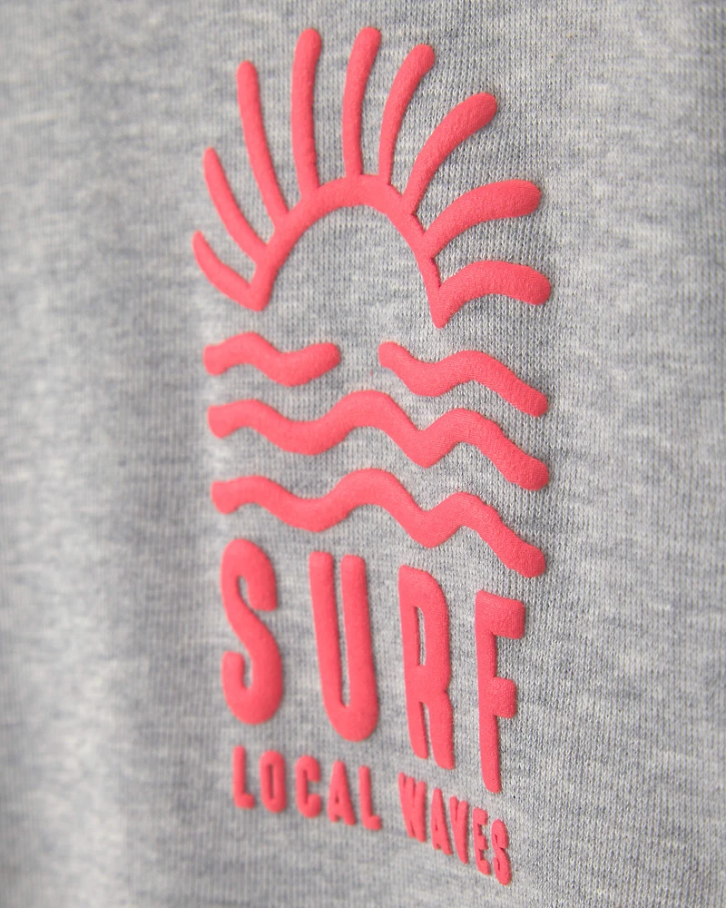 Boys Surf French Terry Long-Sleeve Pullover Sweatshirt - Grey
