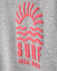Boys Surf French Terry Long-Sleeve Pullover Sweatshirt - Grey