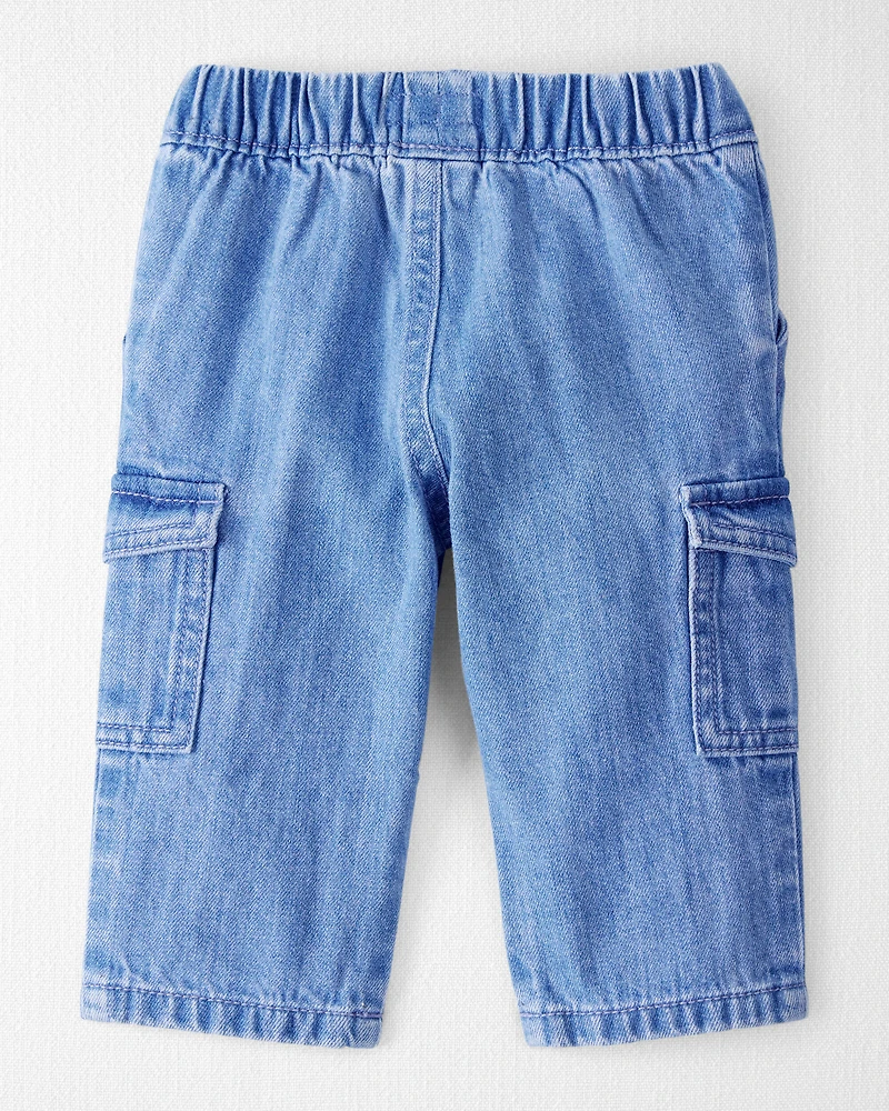 Baby Organic Cotton Chambray Cargo Pants
