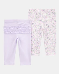 Baby Girl Floral 2-Pack Pants