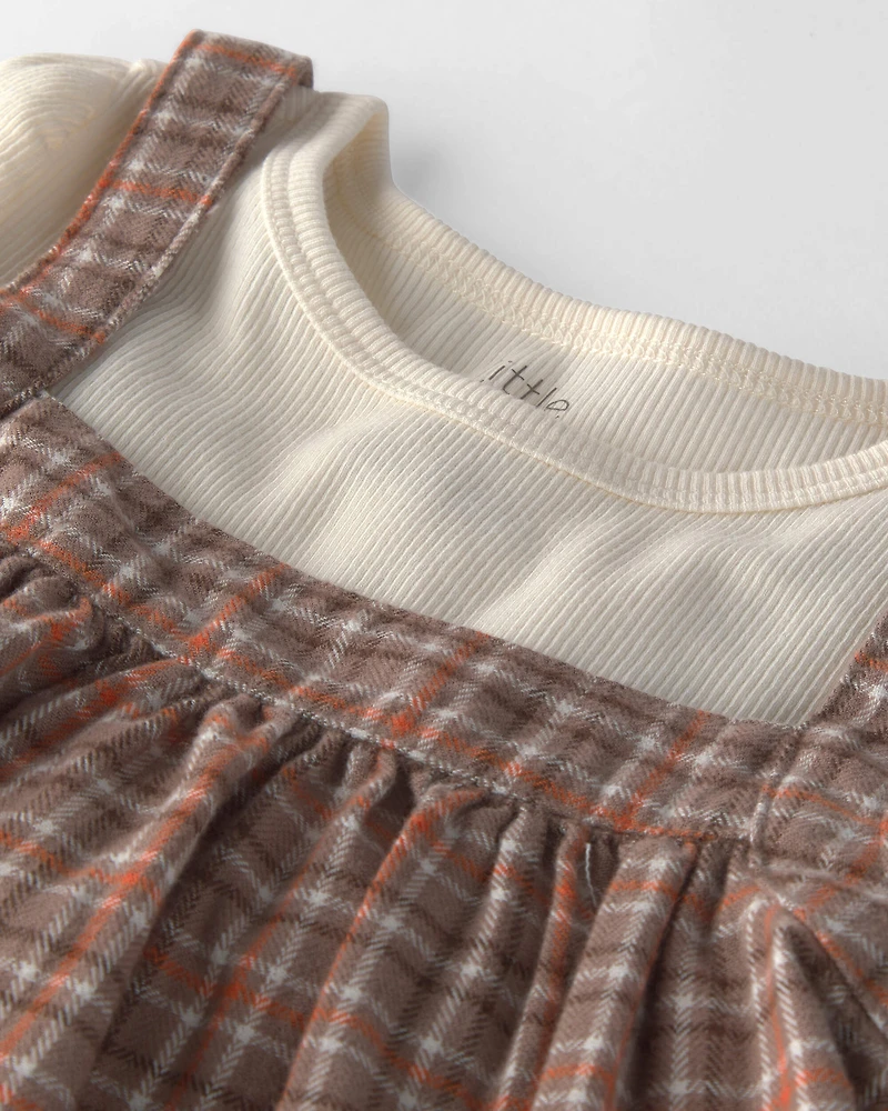 Toddler Girl 2-Piece Organic Cotton Herringbone Jumper Set