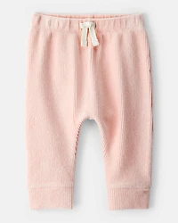 Baby Girl Ribbed Velour Pant - Pink
