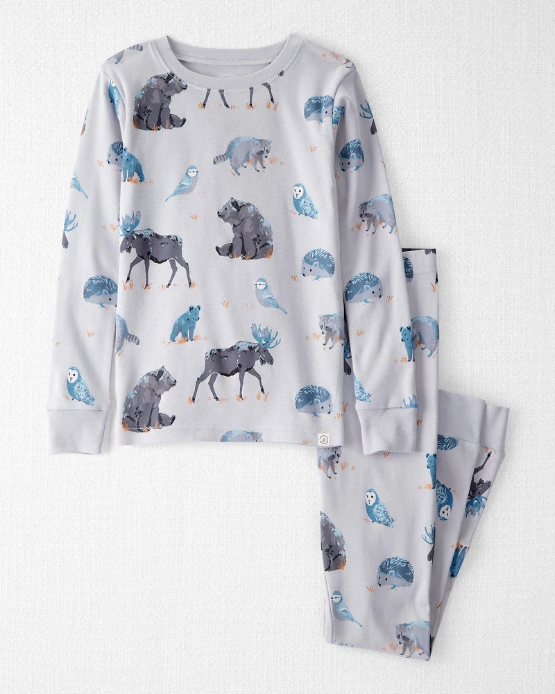 Kid Organic Cotton Pyjamas Midnight Forest Print