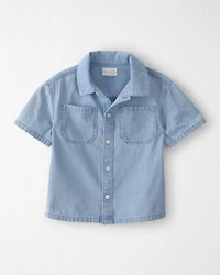 Toddler Boy Organic Cotton Chambray Button-Down Top