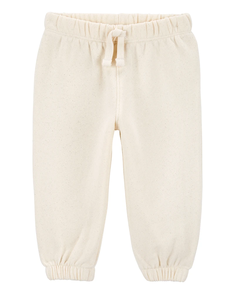 Baby Girl Glitter Pull-On Fleece Joggers