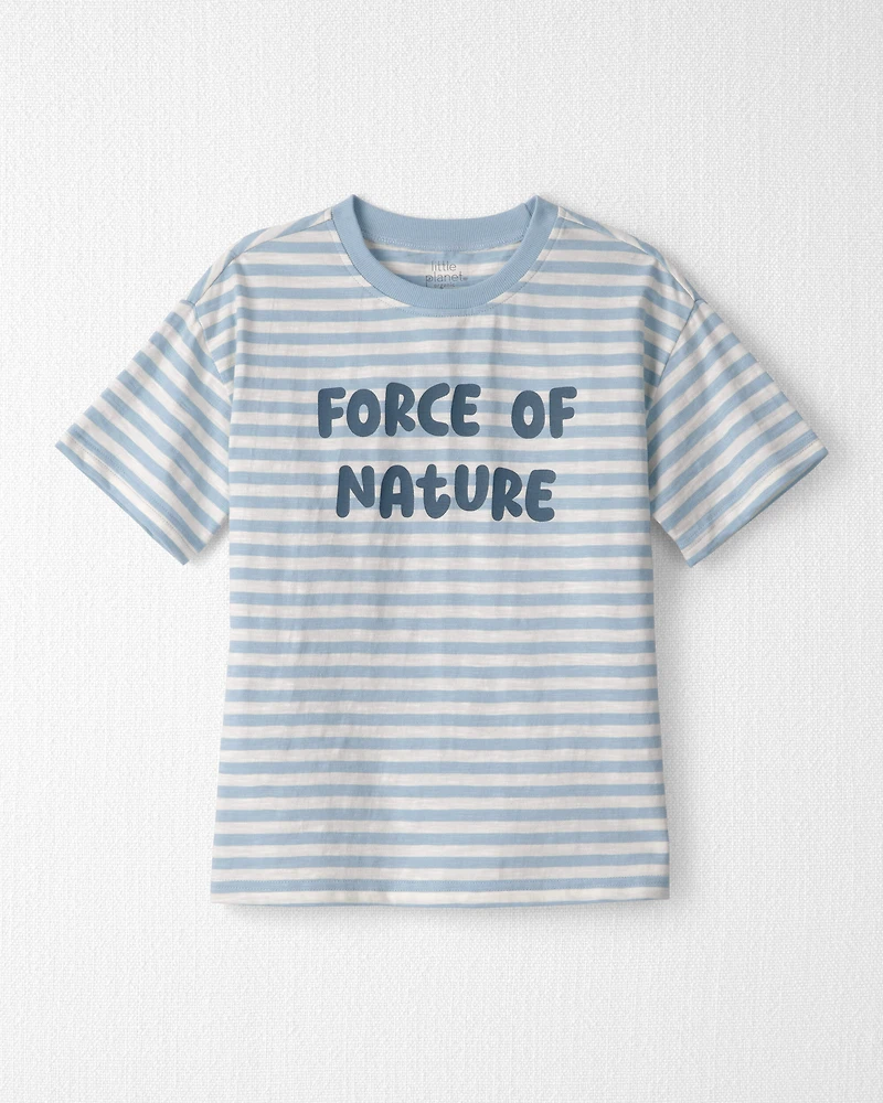 Kid Organic Cotton 'Force of Nature' Striped Tee