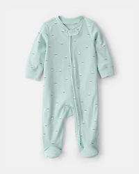 Baby Boy Sailboat 2-Way Zip Sleeper - Green