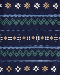 Baby Boy 4-Pack Fair Isle Long-Sleeve Multipack Bodysuits - Blue/Navy/Green