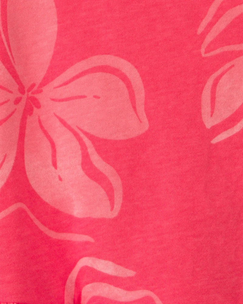 Toddler Girl Floral Peplum Tank Top - Coral