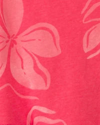 Toddler Girl Floral Peplum Tank Top - Coral