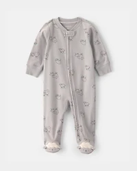 Baby Sheep 100% Cotton 2-Way Zip Sleeper - Grey