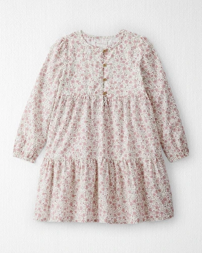 Girls Organic Cotton Dress Prairie Blossom Print