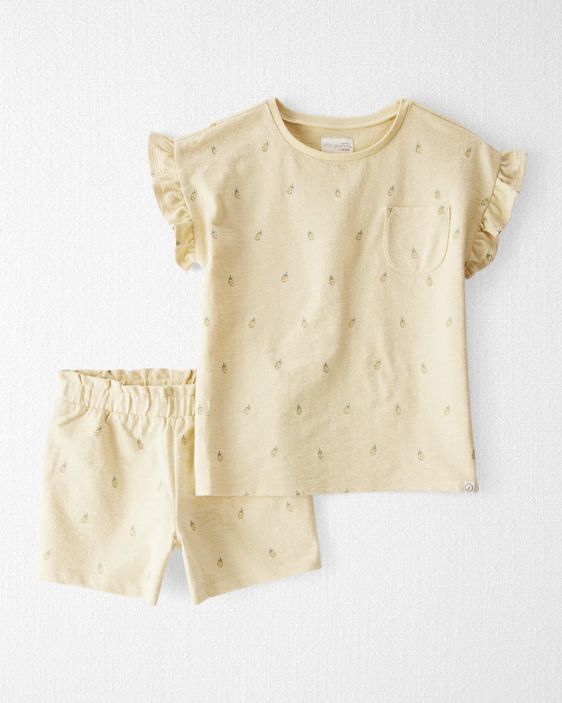 Girls 2-Piece Pineapple-Print Set Made with Organic Cotton