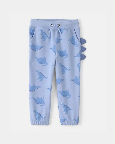 Toddler Boy Dinosaur French Terry Joggers - Blue
