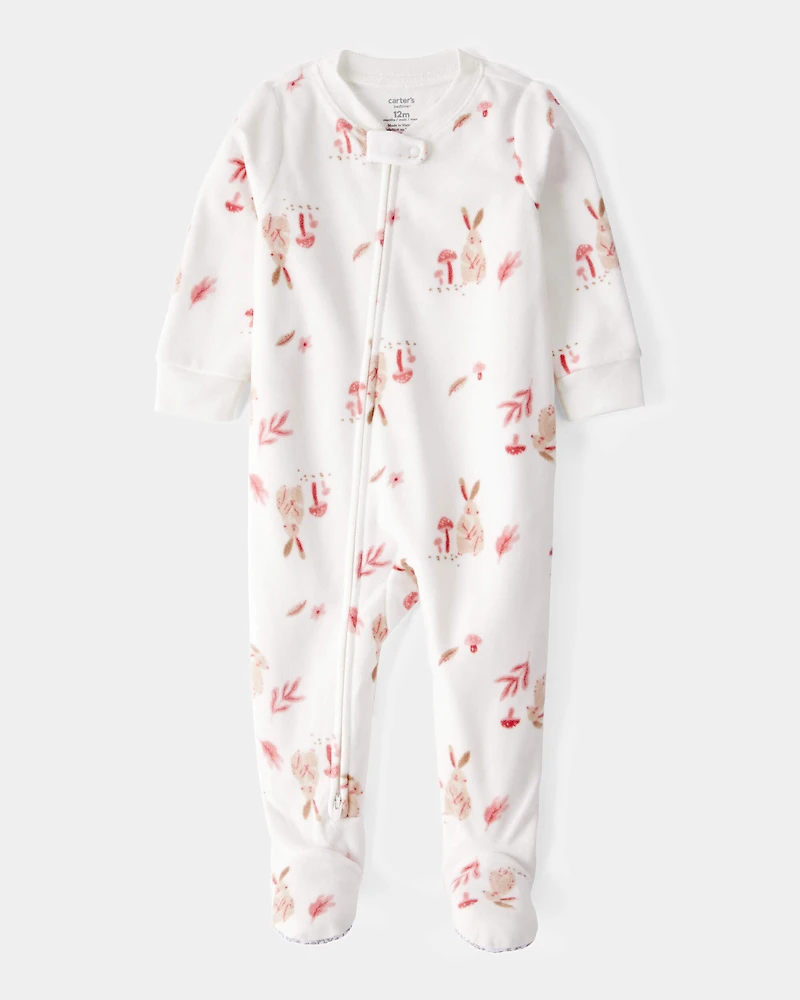 Toddler 1-Piece Bunny Fleece Footie Pyjamas