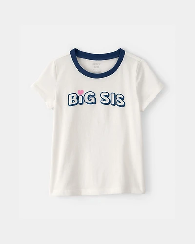 Toddler Girl 'Big Sis' Graphic Tee - Ivory