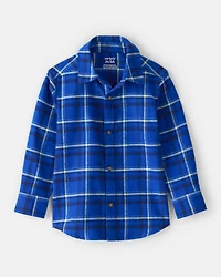 Toddler Boy Plaid Button-Down Shirt - Blue