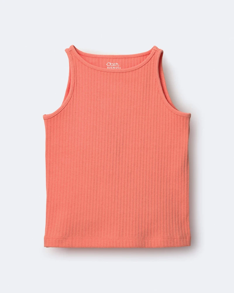 Toddler Girl Ribbed Playtime Tank - Coral