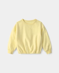 Toddler Girl 'I Am The Vibe' French Terry Pullover Sweatshirt - Yellow
