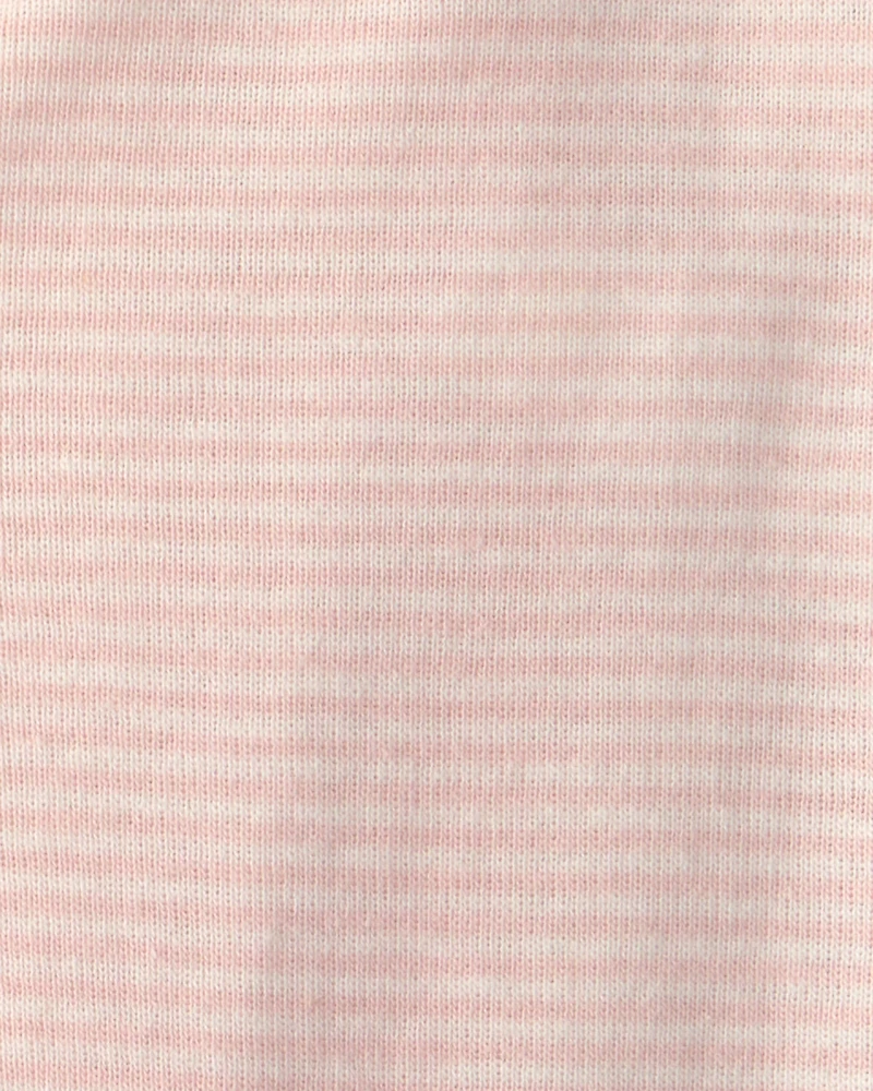 Baby Girl Striped 100% Cotton Sleeper - Pink