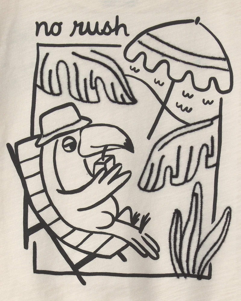 Toddler Boy Toucan Tropical Graphic Tee - Cream