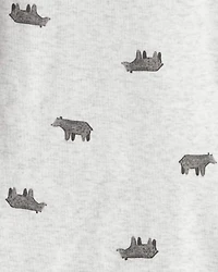 Baby Girl 3-Piece Bear Print Sleeveless Jacket, Bodysuit & Pant Set - White