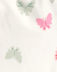 Toddler Girl Butterfly Bike Shorts - Ivory