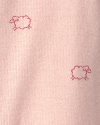 Baby Girl Sheep Long-Sleeve Sleeper Gown - Pink