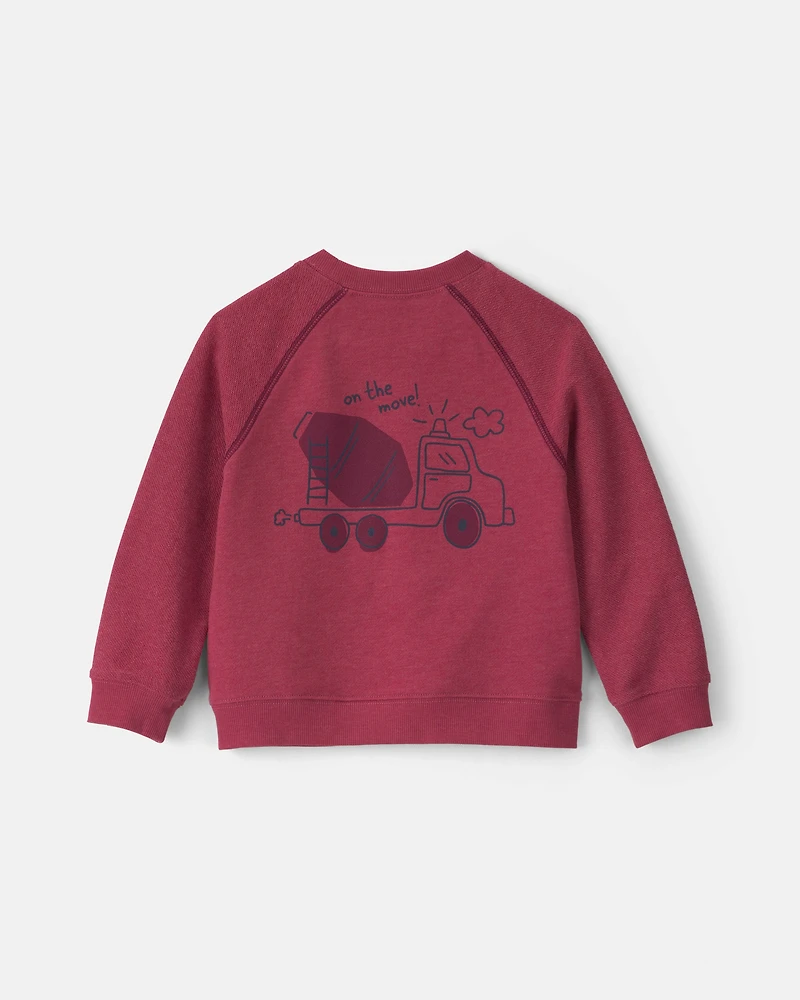 Toddler Boy 2-Piece French Terry Long-Sleeve Top & Pant Set - Burgundy